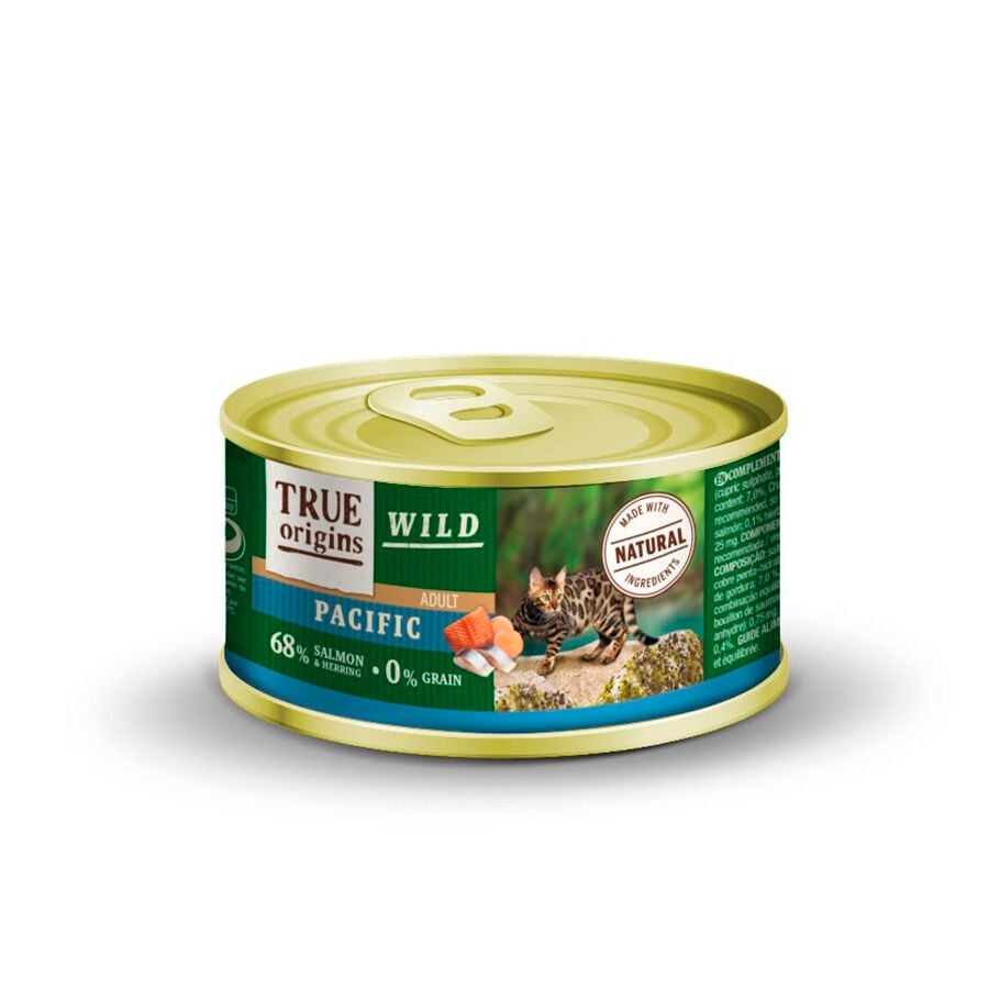 True Origins Wild Adult Pacific Salm&oacute;n y Arenque lata para gatos