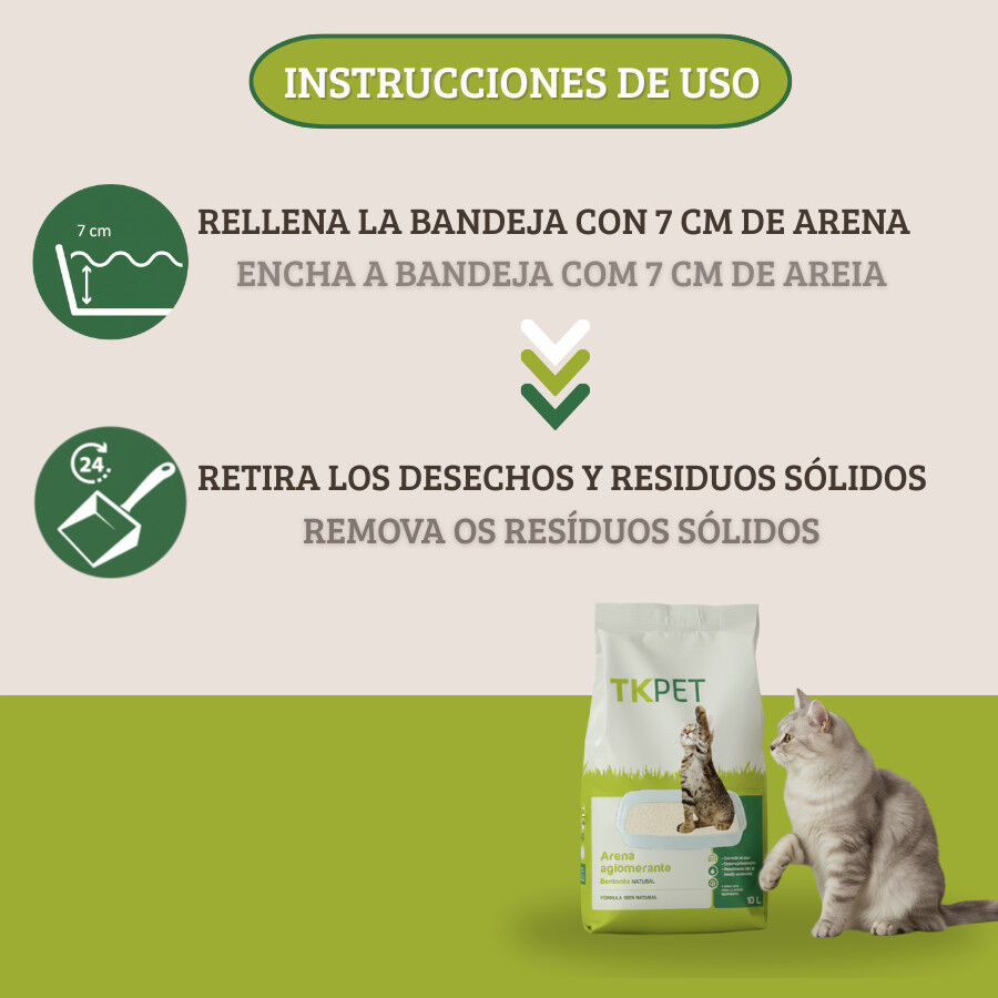 10 L TK-Pet Arena Aglomerante de Bentonita y Natural para Gatos, , large indicador imagen numero 4