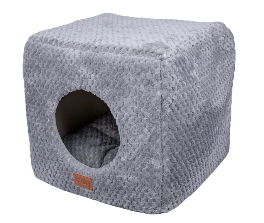 Leeby Cama Cueva Suave Gris para gatos, , large indicador imagen numero 1
