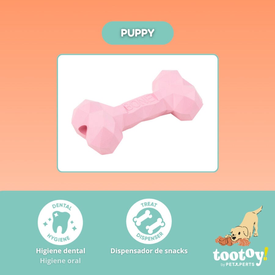 Tootoy! Hueso Mordedor de Goma Rosa para cachorros, , large indicador imagen numero 3