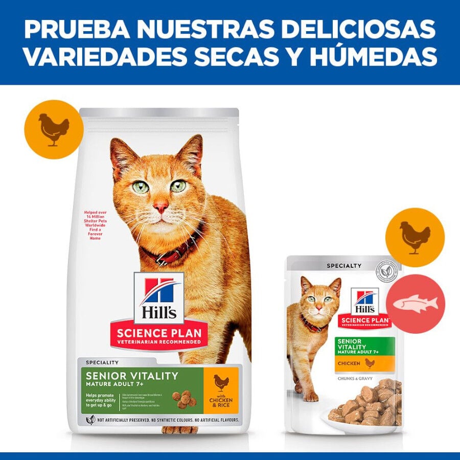 1.5 kg Hill's Science Plan Youthful Vitality Pollo pienso para gatos, , large Imagen numero 6