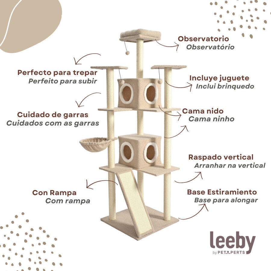 Leeby Boucle Collection &Aacute;rbol rascador con camas y juguetes para gatos, , large indicador imagen numero 4