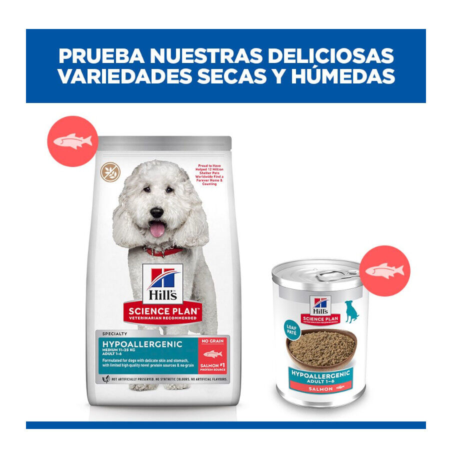 363 g Hill's Science Plan Hypoallergenic Alimento H&uacute;medo con Salm&oacute;n para Perros Adultos, , large indicador imagen numero 9