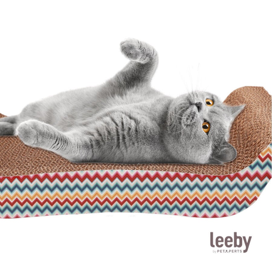 Leeby Remy Rocker rascador horizontal de cart&oacute;n con estampado de colores para gatos