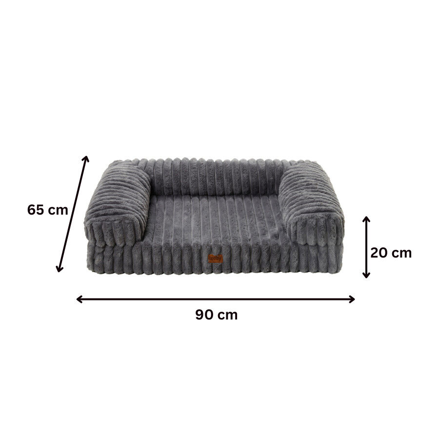 Leeby Sof&aacute; Corduroy Gris para perros, , large indicador imagen numero 5