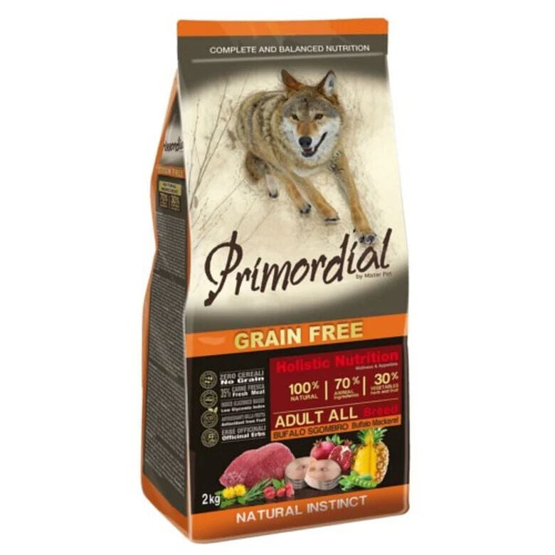 Primordial Adult Grain Free B&uacute;falo y Caballa pienso para perros Imagen numero 1