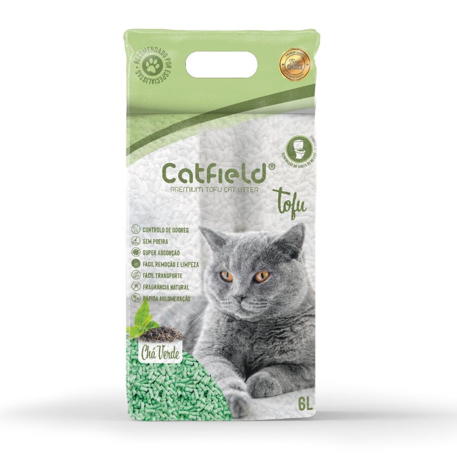 Catfield Arena Soja Aglomerante Ch&aacute; Verde para gatos