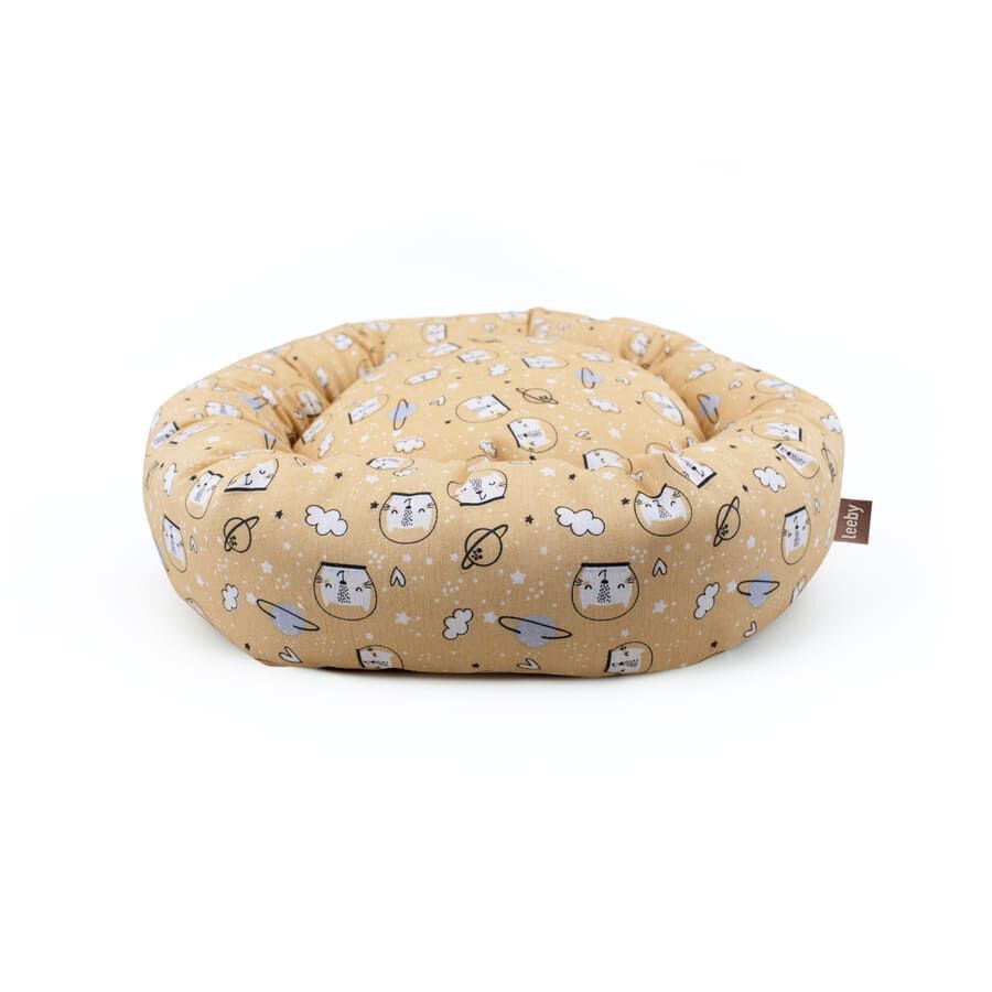 Leeby Cama Donut Antideslizante Estampado Comic Amarillo para gatos, , large Imagen numero 4