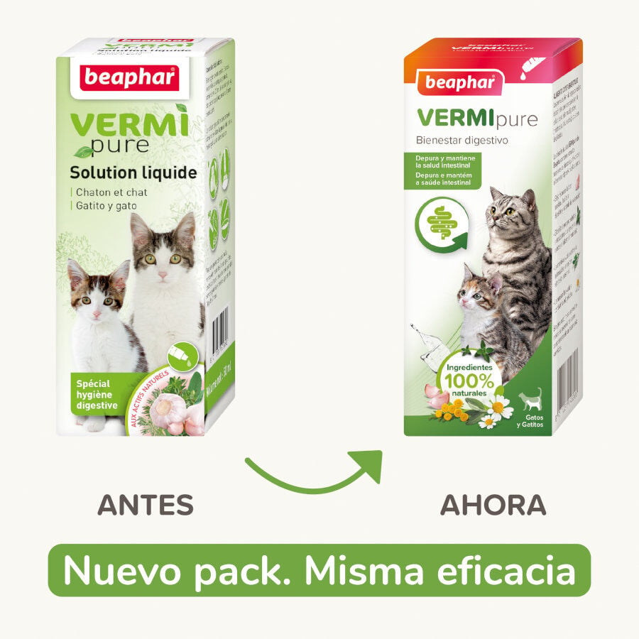 Beaphar Vermipure Repelente Interno Natural L&iacute;quido para gatos, , large indicador imagen numero 2