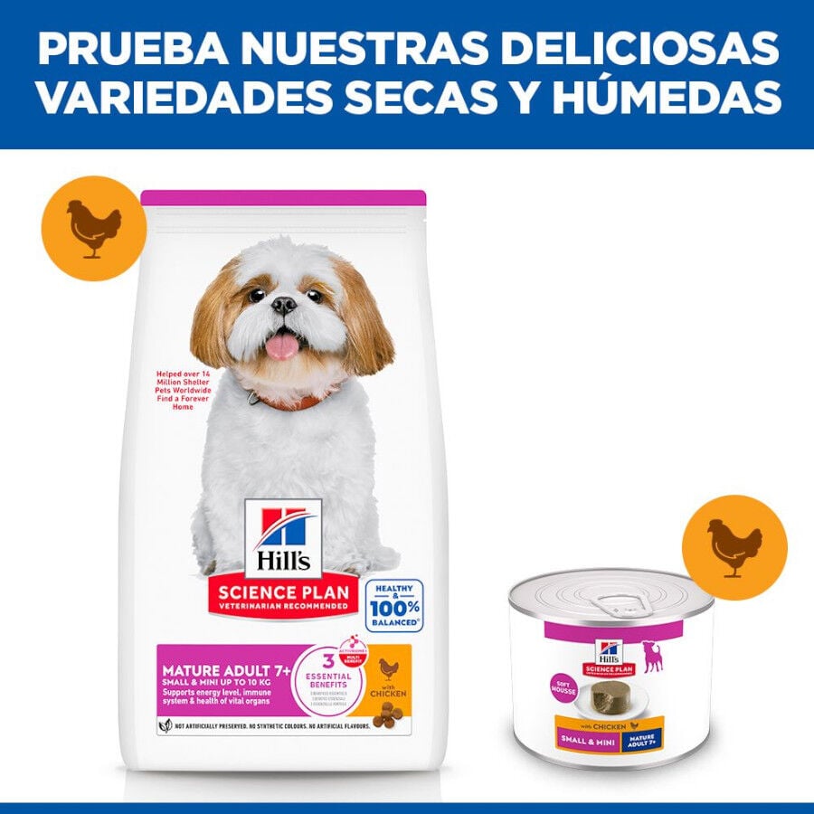 200 g Hill's Science Plan Mature Small & Mini Mousse de Pollo lata para perros, , large indicador imagen numero 6