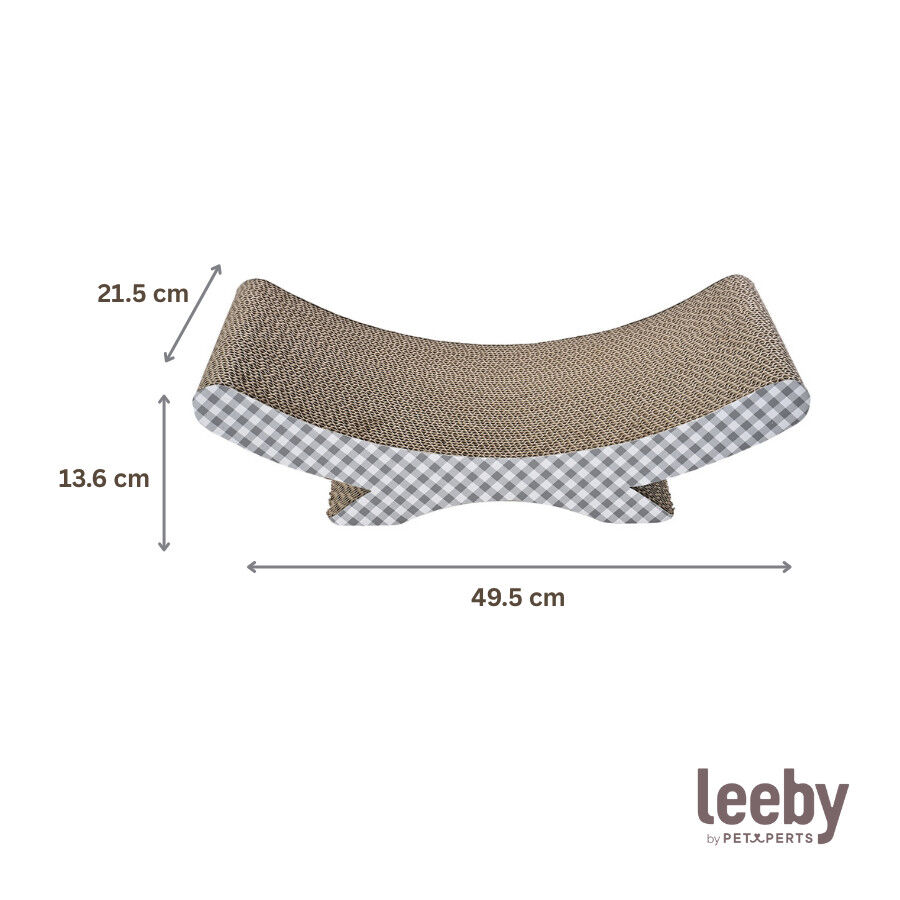 Leeby Remy Rocker rascador de cart&oacute;n horizontal con estampado vichy para gatos, , large indicador imagen numero 6