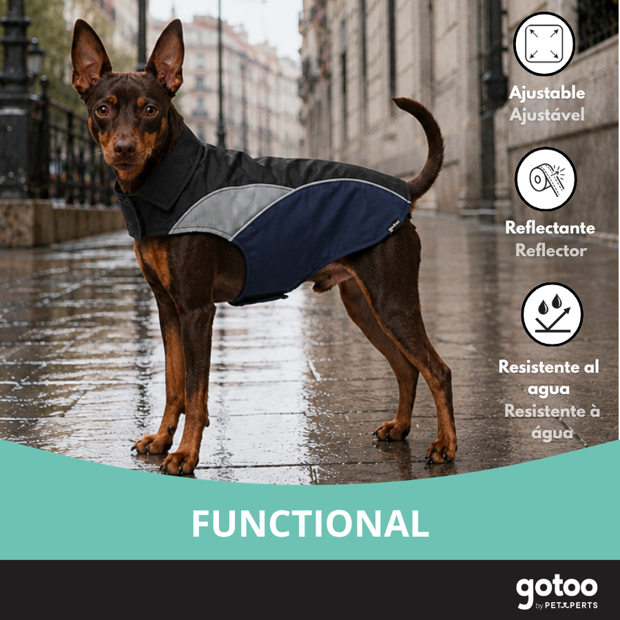 Gotoo Impermeable Reflectante Gris Azulado para perros, , large indicador imagen numero 6