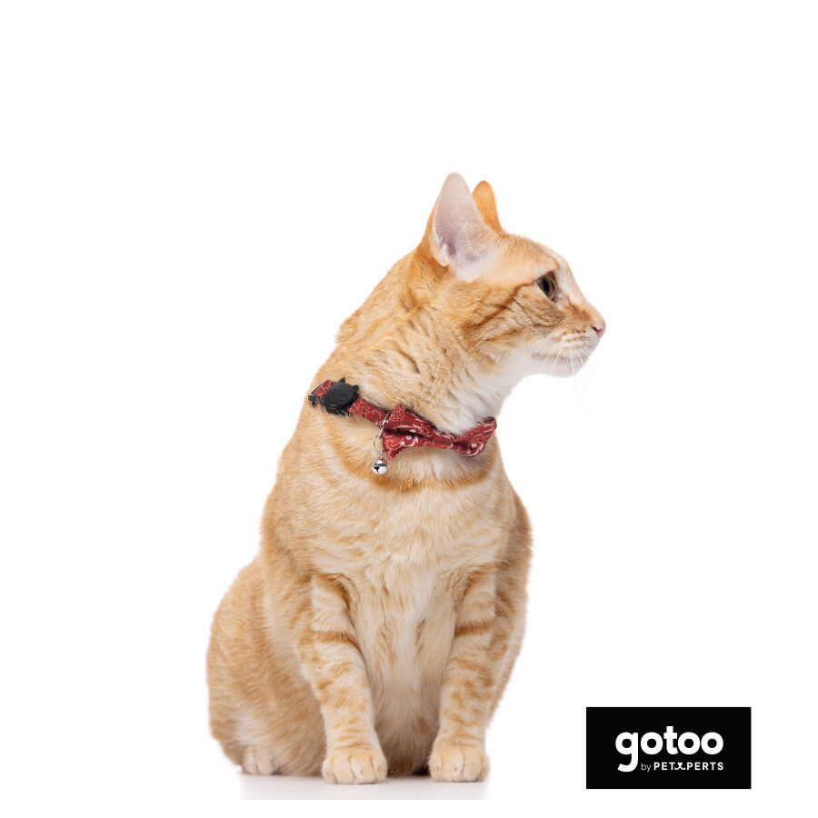 Gotoo Collar rojo con cascabel extra&iacute;ble para gatos, , large Imagen numero 3
