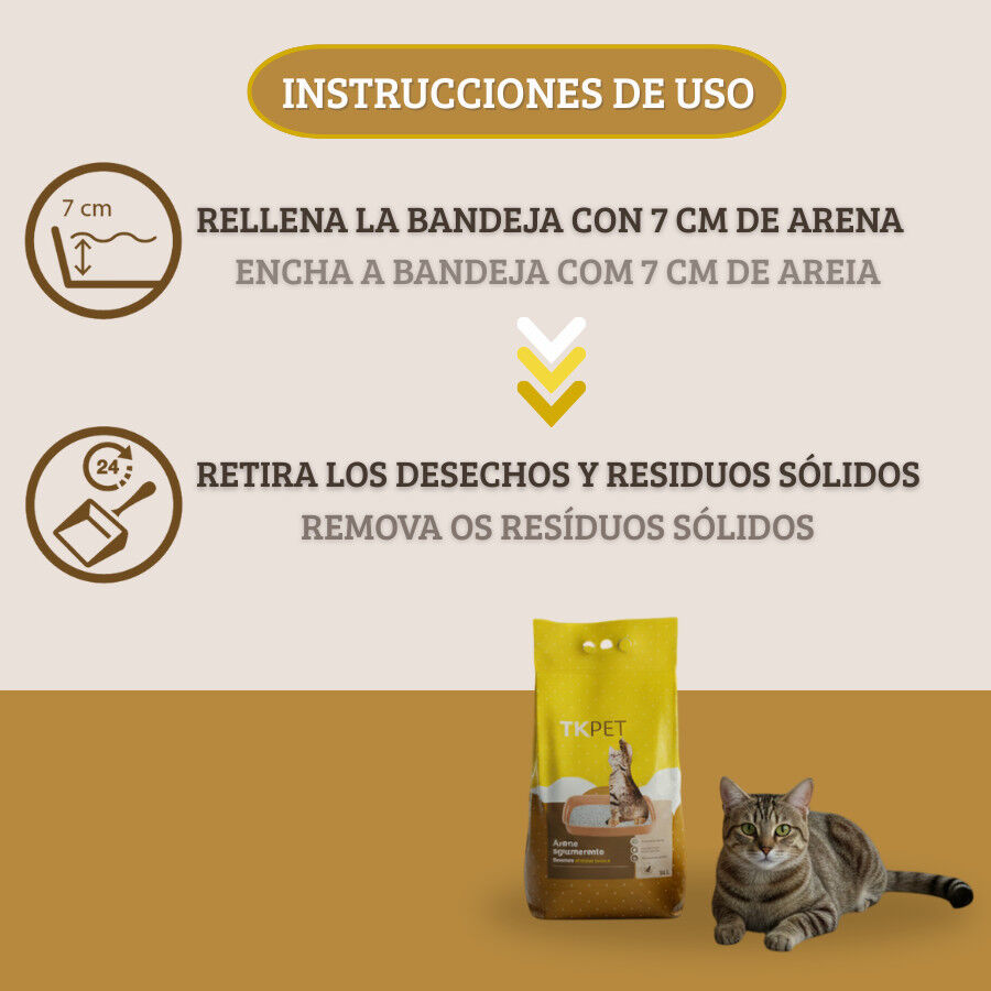 10 L TK-Pet Arena Aglomerante de Bentonita con aroma de vainilla para gatos, , large indicador imagen numero 4