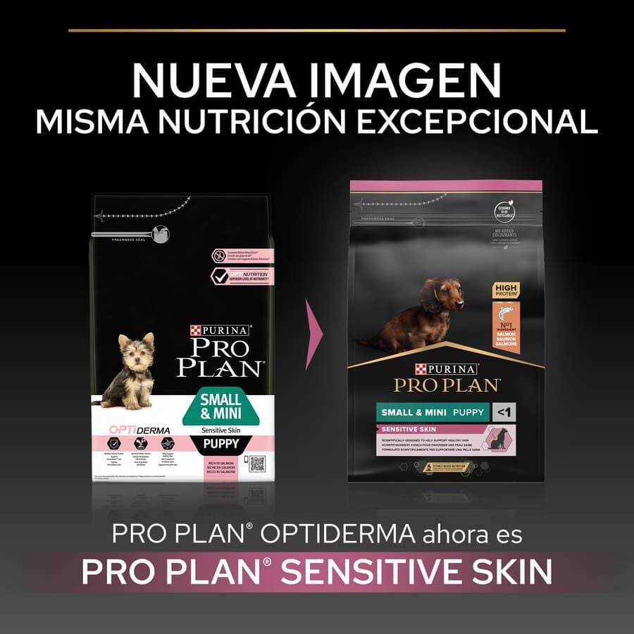 3 kg Pro Plan Puppy Small y Mini Salm&oacute;n pienso para Perros Piel, , large indicador imagen numero 2