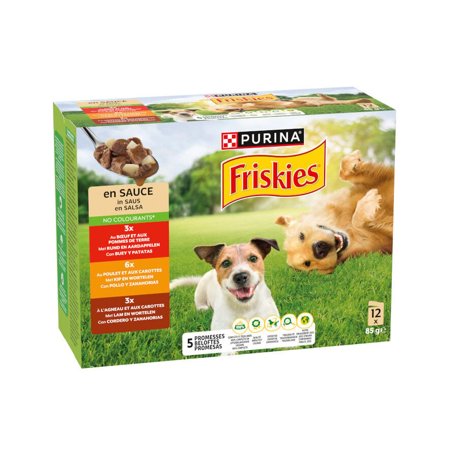 Friskies Pollo en salsa comida h&uacute;meda para perros Imagen numero 1