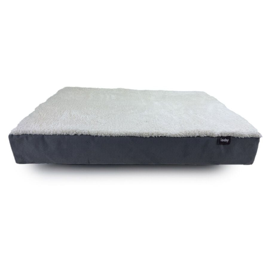 Leeby Colch&oacute;n Ortop&eacute;dico Viscoel&aacute;stico Gris para perros, , large Imagen numero 1