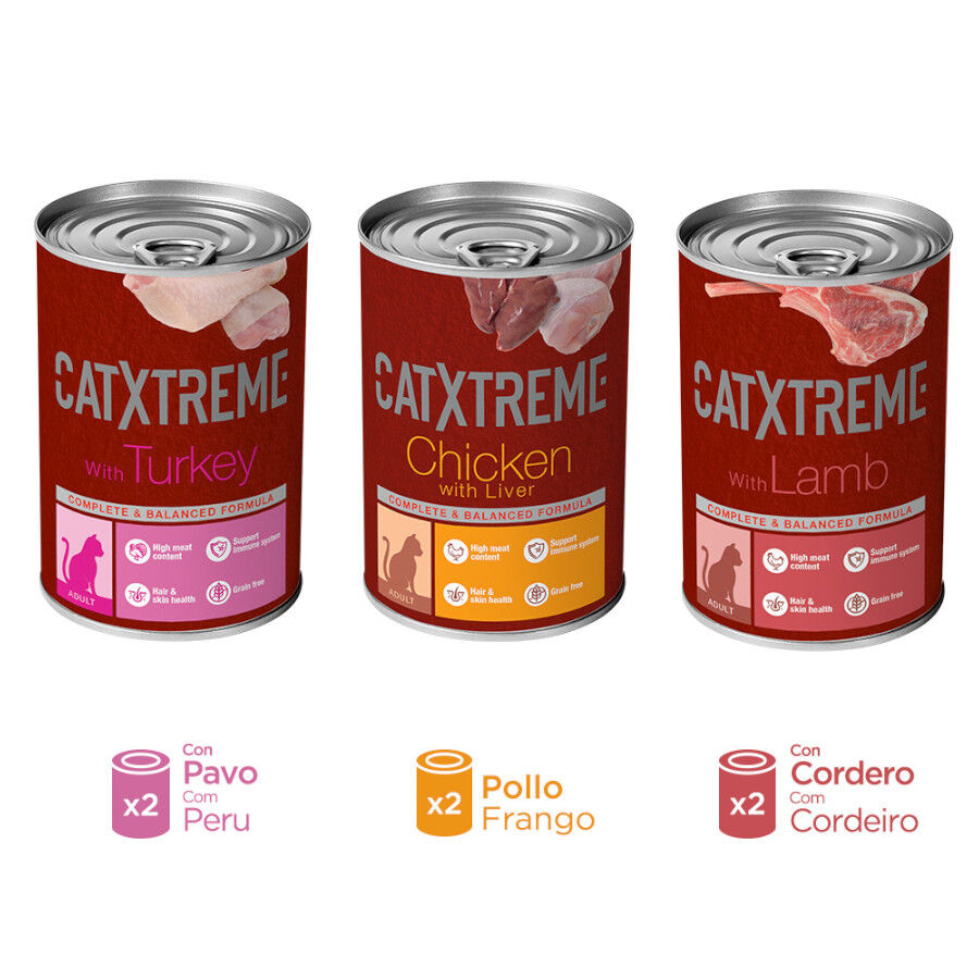 6 latas x 400 g Catxtreme Multipack pat&eacute; en lata para gatos, , large indicador imagen numero 3