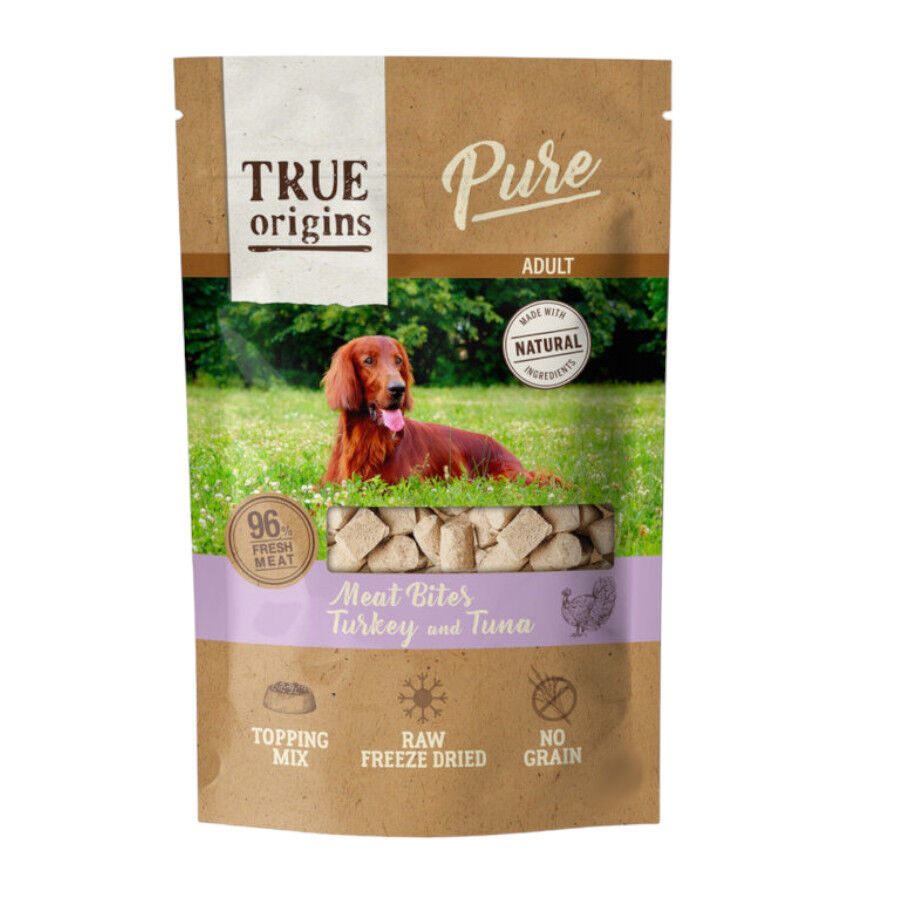 True Origins Pure Bocaditos Adult Liofilizado Pavo y At&uacute;n para perros