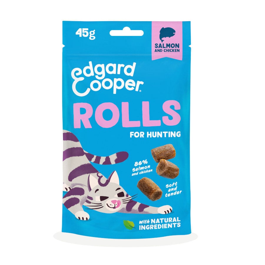 45 g Edgard & Cooper Rollitos Salm&oacute;n y Pollo para gatos, , large indicador imagen numero 1