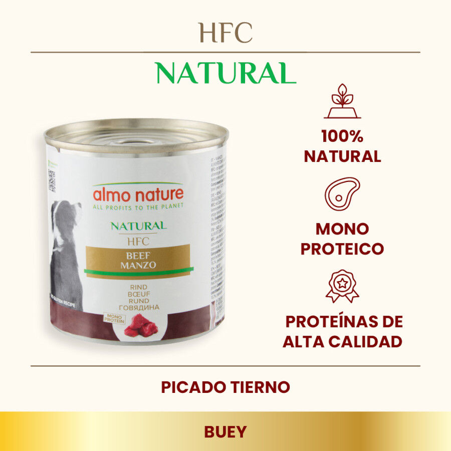 280 g Almo Nature HFC buey lata para perros, , large indicador imagen numero 2