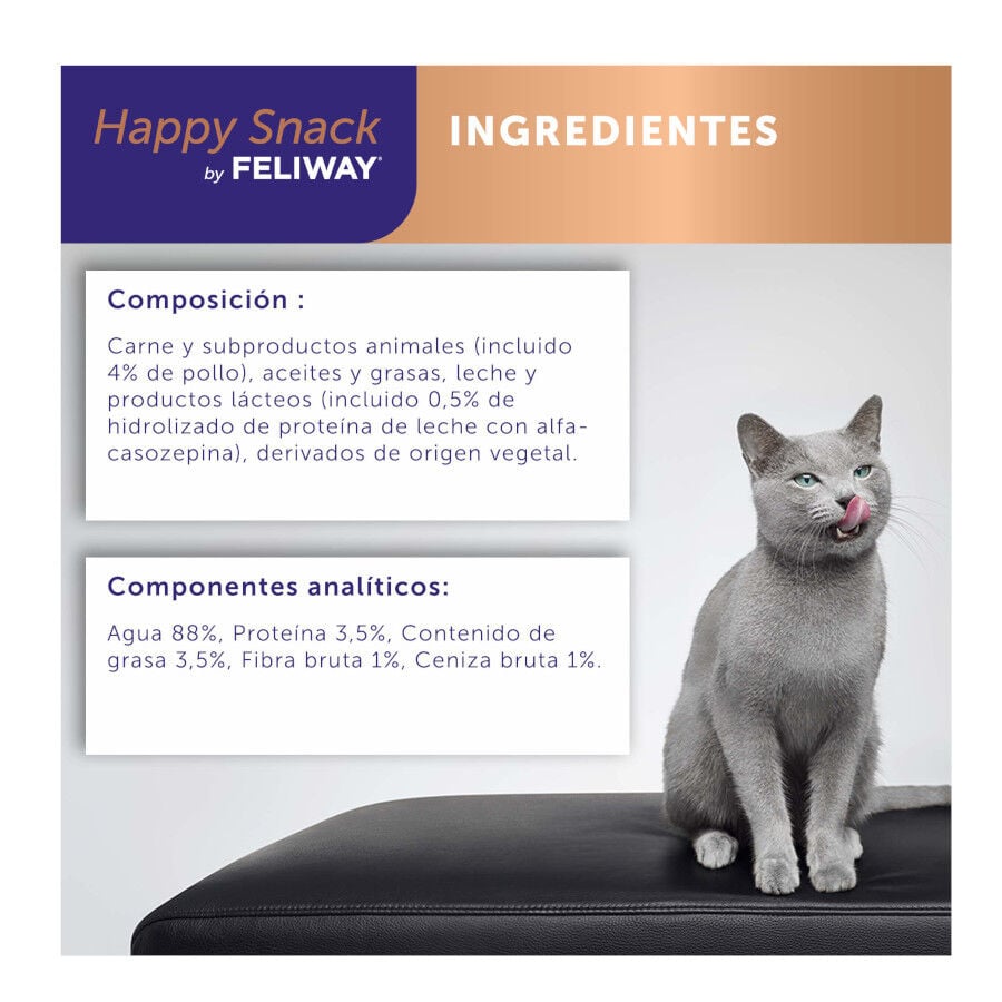 6 sobres x 10 g Feliway Sobres Happy Snack Relajante Pollo para gatos, , large Imagen numero 8