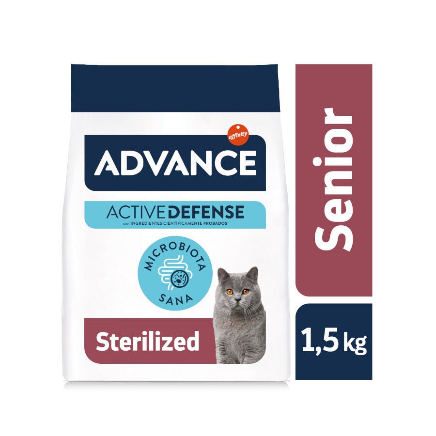 1.5 kg Advance Sterilized +10 pollo y cebada pienso para gatos, , large indicador imagen numero 2