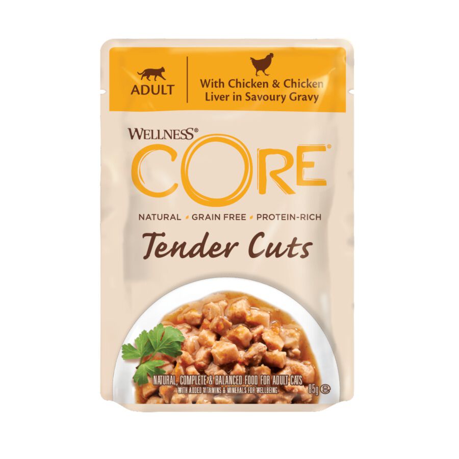 85 g Wellness Core Tender Cuts Pollo Sobre en salsa para gatos, , large indicador imagen numero 1