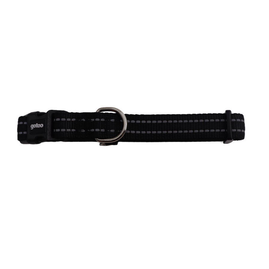 Gotoo Collar de nylon reflectante negro para perros, , large Imagen numero 1