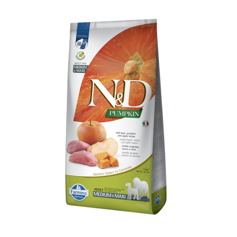 12 kg Farmina N&D Pumpkin Adult Pienso Jabali y Manzana para perros, , large Imagen numero 1
