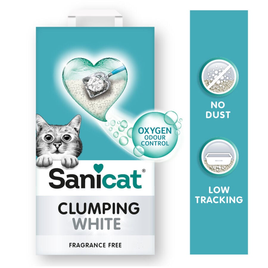 20 L Sanicat Clumping White Arena Blanca Aglomerante sin perfume para gatos, , large indicador imagen numero 3