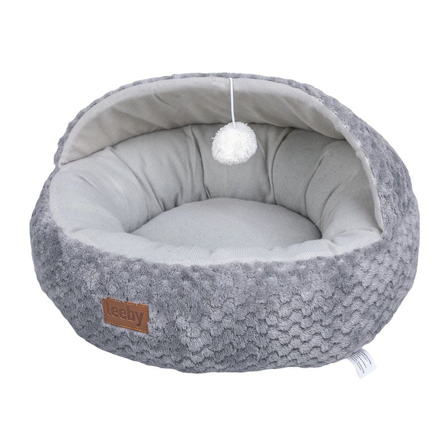 Leeby Cuna Gris y Blanco con Juguete para gatos, , large indicador imagen numero 1
