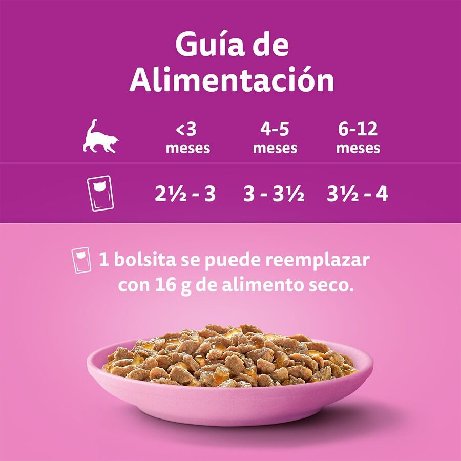 4 sobres x 85 g Whiskas Pure Delight Junior Selecci&oacute;n Aves Gelatina en Bolsita para gatos, , large Imagen numero 4