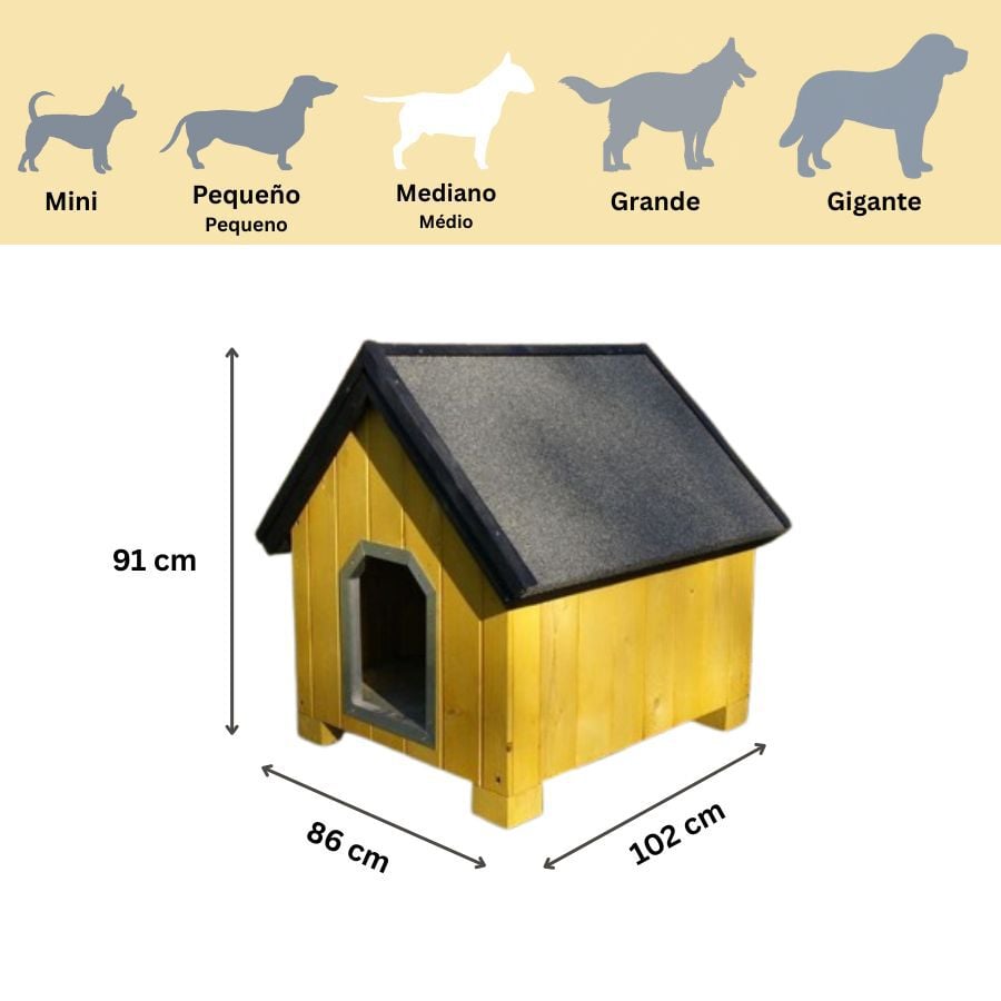 TK-Pet Alpine Caseta de Madera Amarilla para perros, , large indicador imagen numero 4