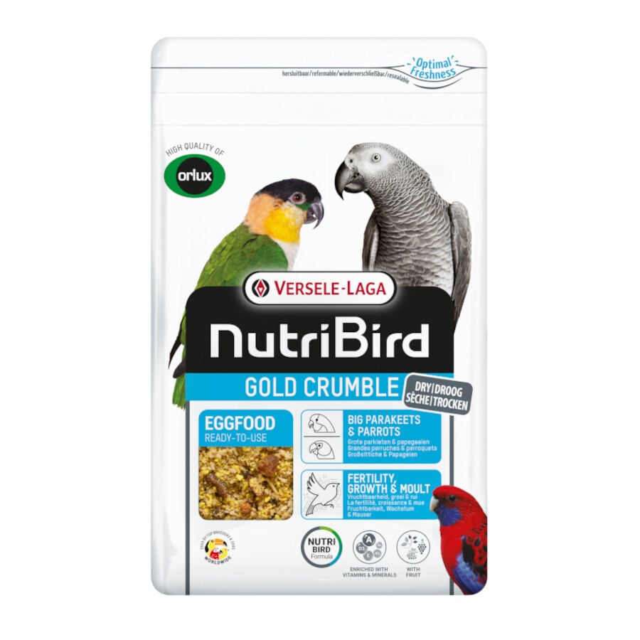 NutriBird Gold Crumble Pasta de Huevo para periquitos grandes y loros, , large Imagen numero 1