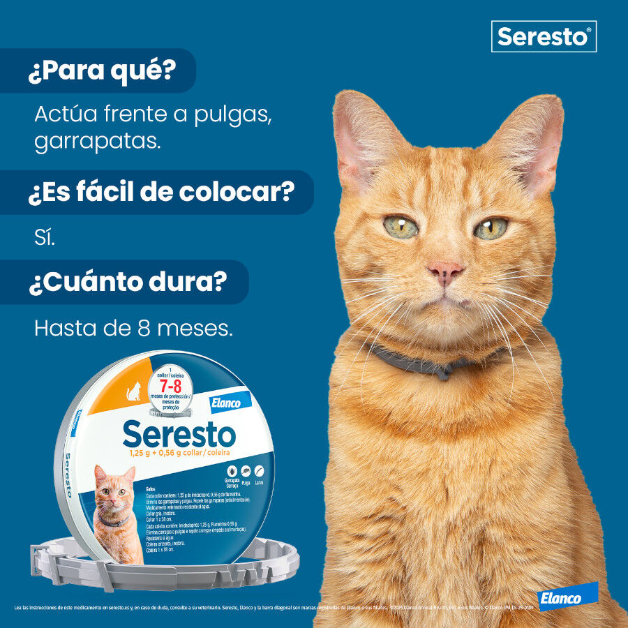 1 collar x 38 cm Seresto Collar Antiparasitario para gatos, , large indicador imagen numero 9