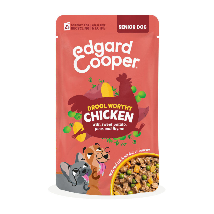 150 g Edgard & Cooper Senior Grain Free Pollo sobre para perros, , large indicador imagen numero 1