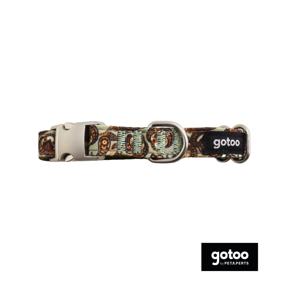 Gotoo Collar estampado cachemira caqui para perros, , large indicador imagen numero 2