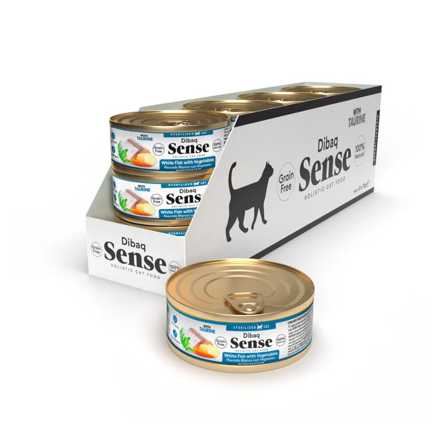 70 g Dibaq Sense Sterilized Grain Free Pescado Blanco con Vegetales latapara gatos, , large Imagen numero 2