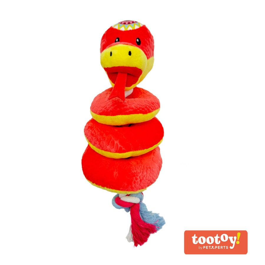 Tootoy! Comfort Ring Snake Cuddler peluche con cuerda para perros, , large Imagen numero 1