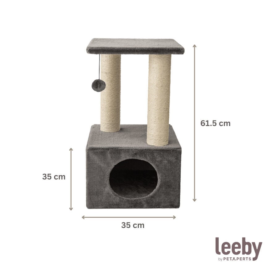 Leeby Colette Scratch rascador con cama nido y juguete gris para gatos, , large indicador imagen numero 4