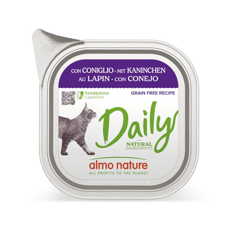 100 g Almo Nature Daily Grain Free Conejo tarrina para gatos, , large Imagen numero 1