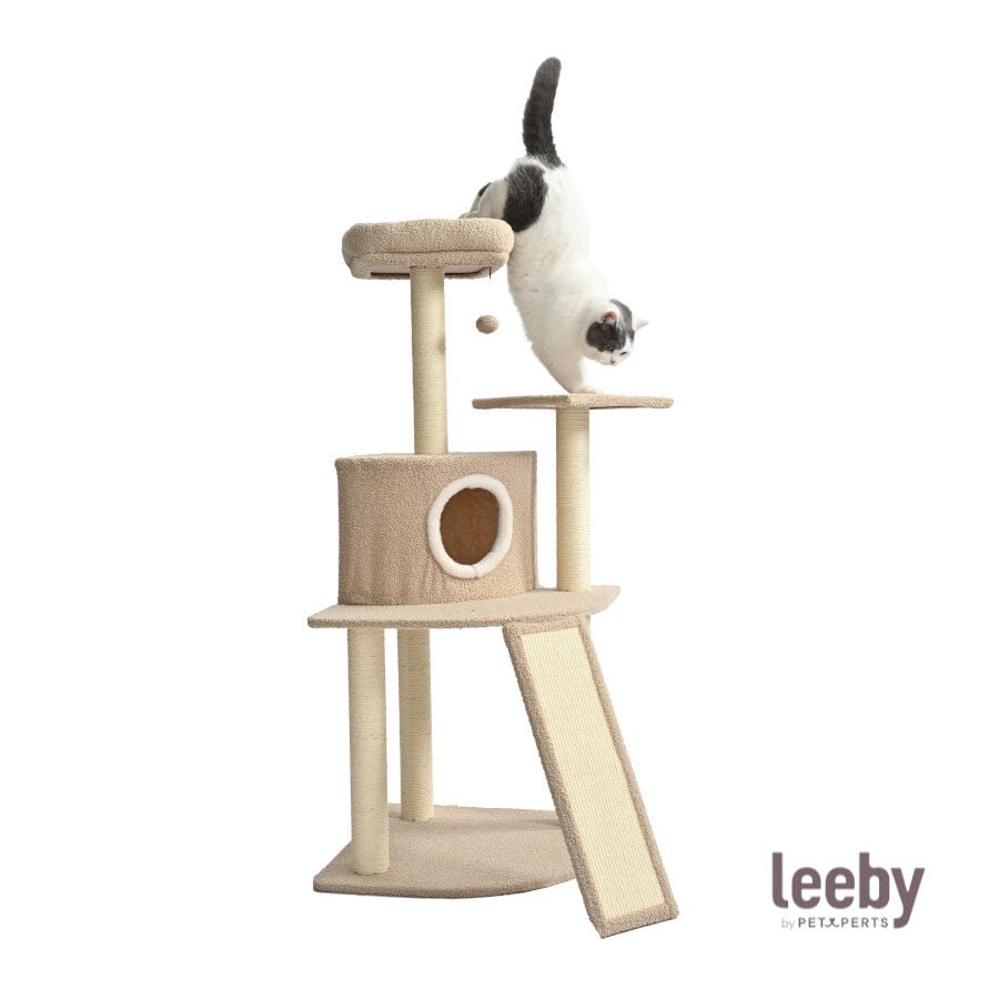 Leeby Boucle Collection &Aacute;rbol rascador con cama nido y rampa para gatos, , large Imagen numero 2