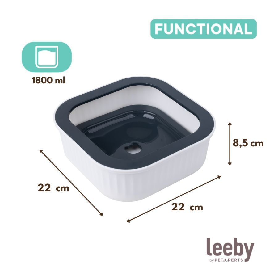 Leeby Dispensador Agua Anti Salpicaduras Blanco para perros, , large indicador imagen numero 4