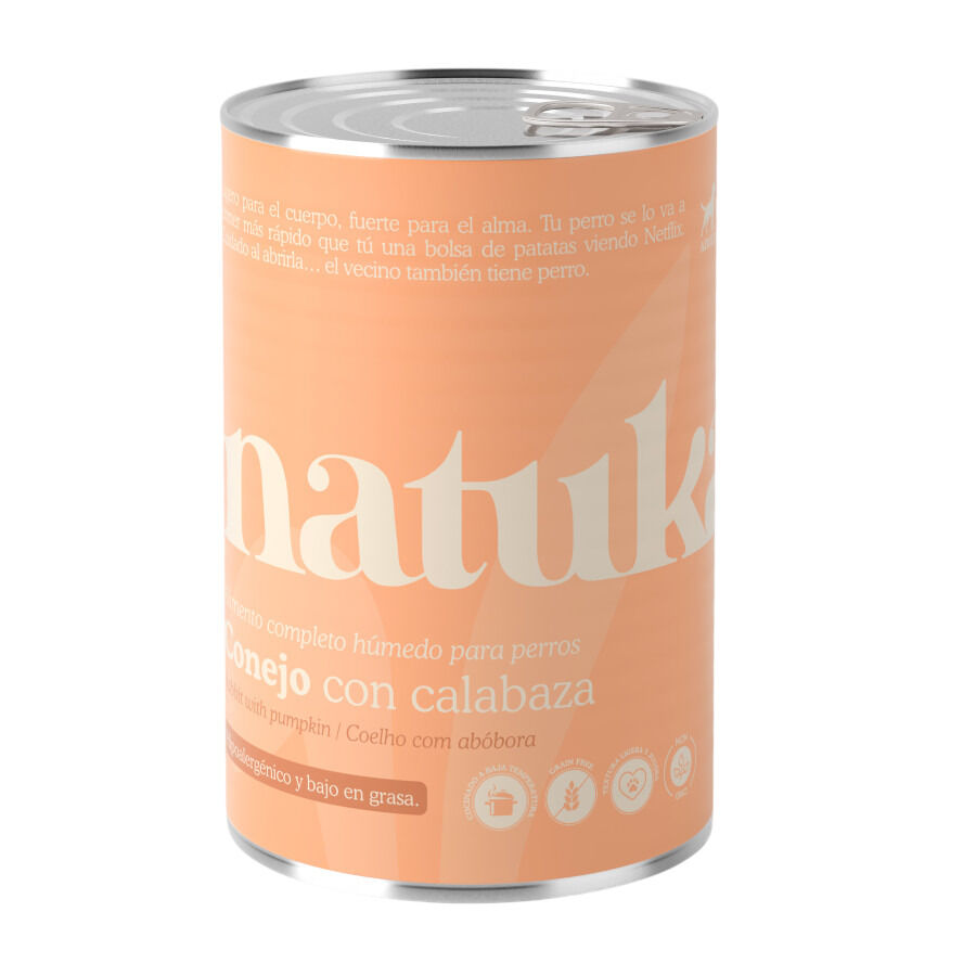 Natuka Comida H&uacute;meda Lata Conejo y Calabaza para perros