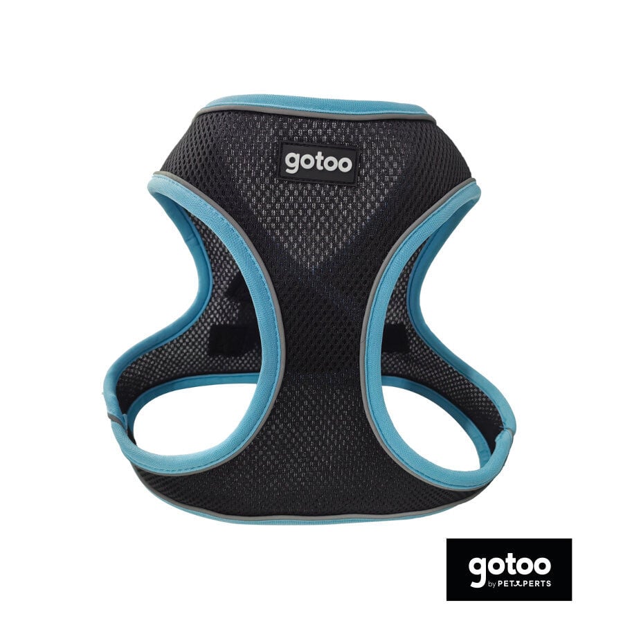 Gotoo Arn&eacute;s ajustable de malla turquesa/negro para perros, , large Imagen numero 2