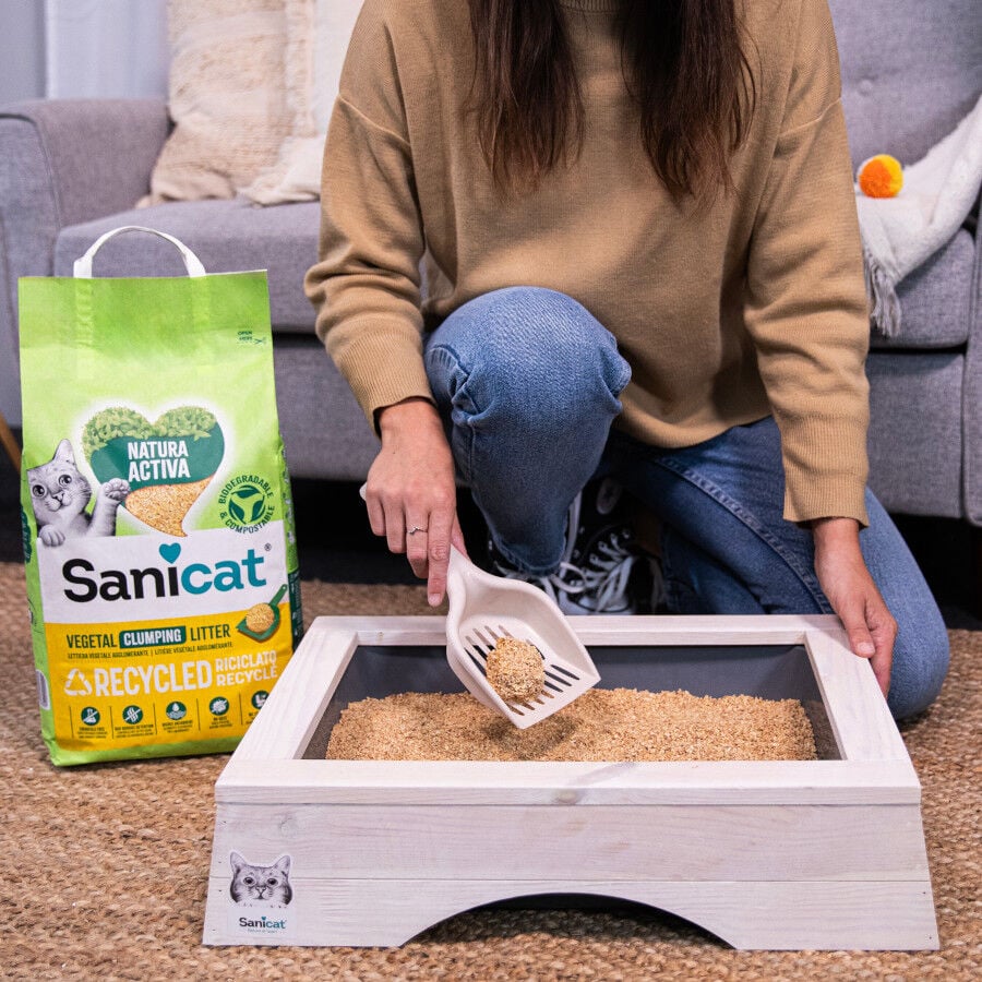 10 L Sanicat Natura Activa Recycled Arena para gatos, , large Imagen numero 4