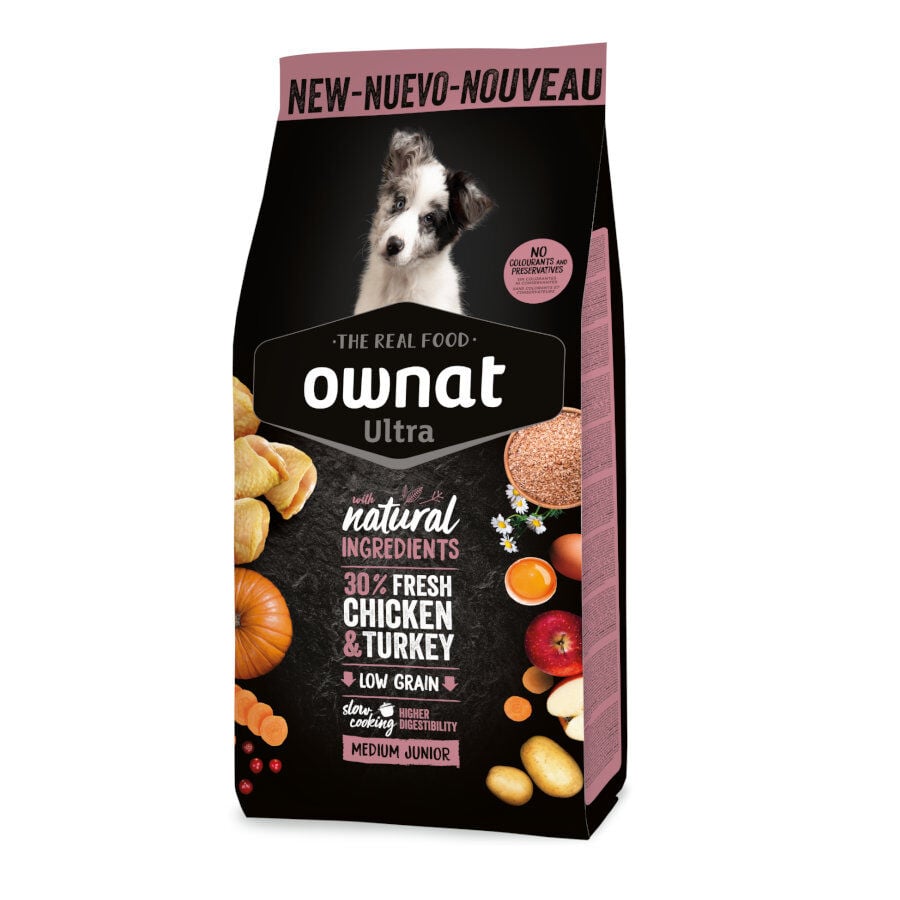 12 kg Ownat Ultra Medium Junior pienso para cachorros, , large Imagen numero 1