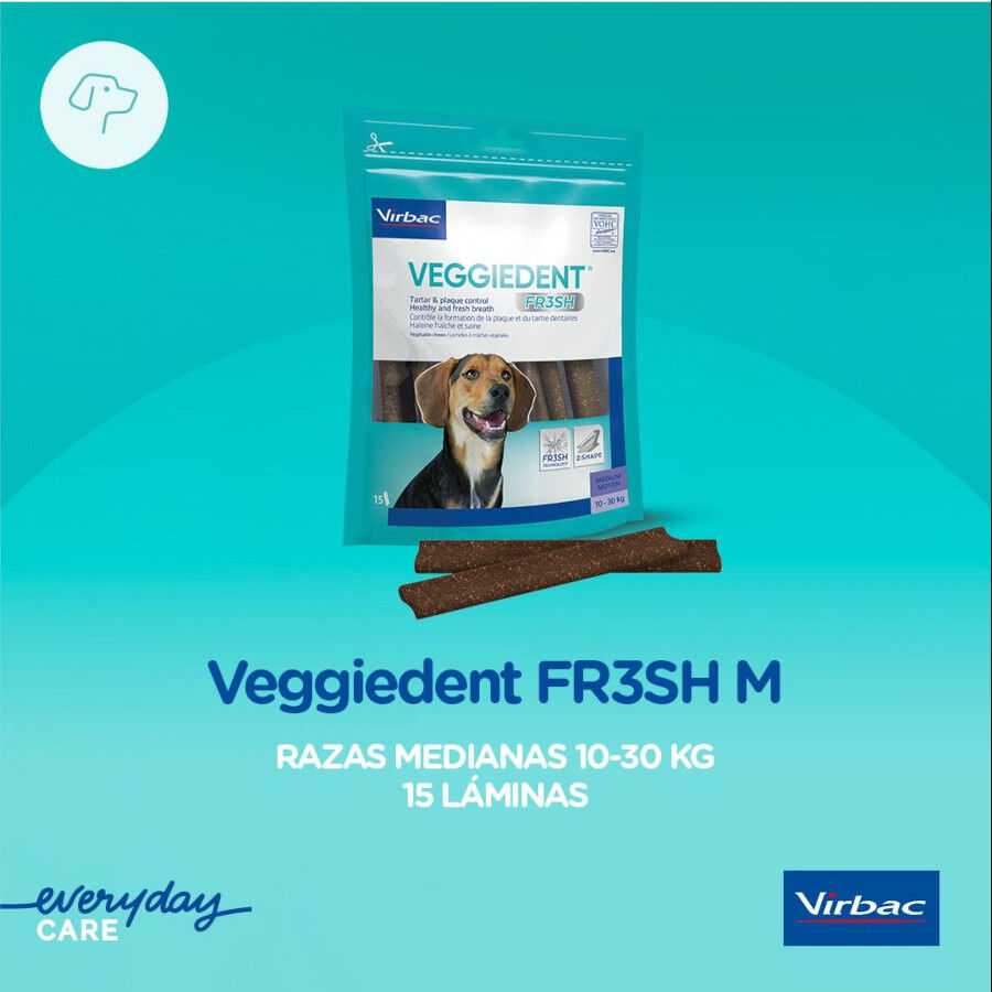 15 barritas Virbac Snacks Dentales Veggiedent Fresh para perros de raza mediana, , large indicador imagen numero 3