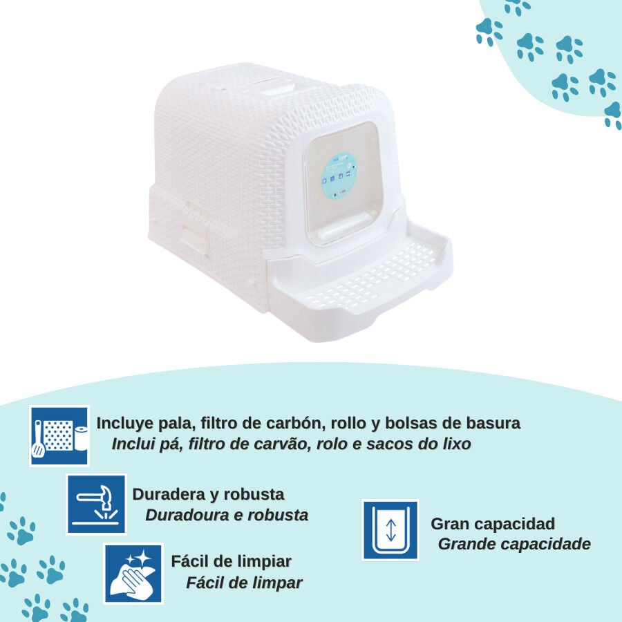Nice Care Rat&aacute;n Arenero Cerrado Blanco para gatos, , large Imagen numero 4